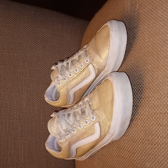 VANS Girls Iridescent Glitter Sneakers Size 3 - Picture 2 of 7